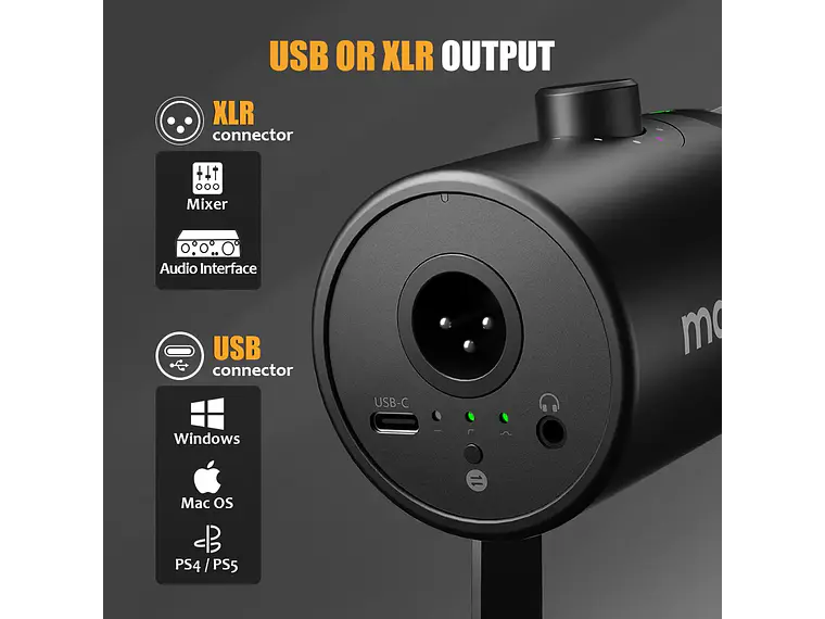 Maono Microfono Dinamico Profesional PD400X XLR USB para PODCASTERS 3