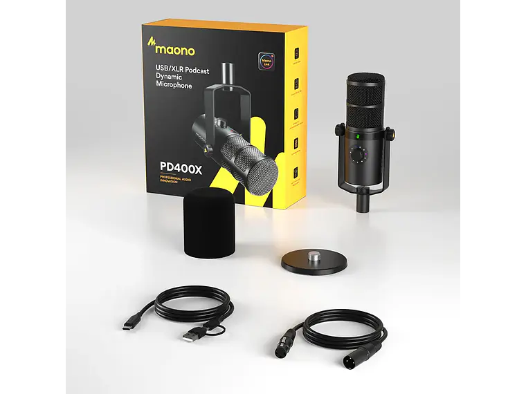 Maono Microfono Dinamico Profesional PD400X XLR USB para PODCASTERS 5