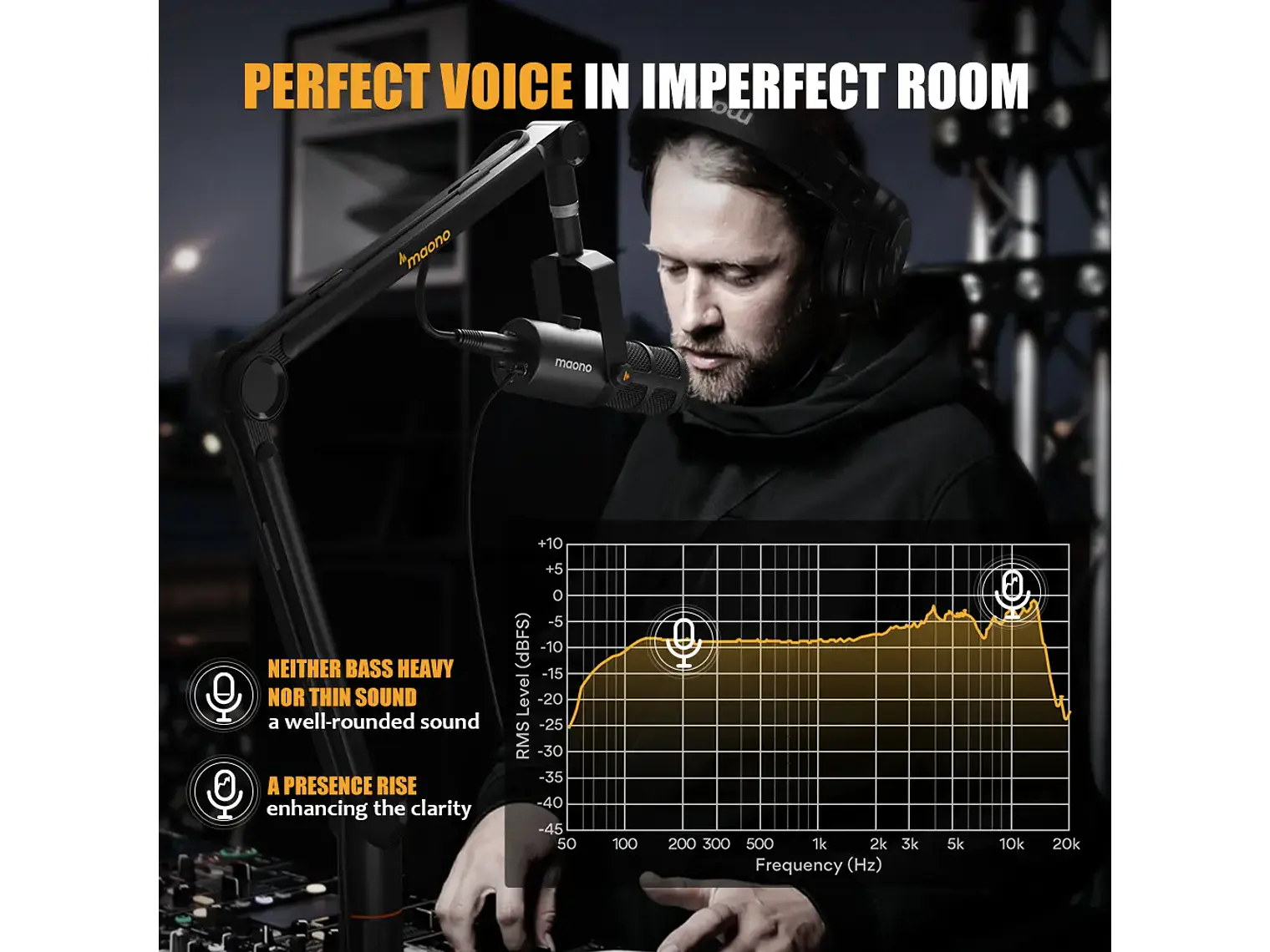 Maono Microfono Dinamico Profesional PD400X XLR USB para PODCASTERS 7