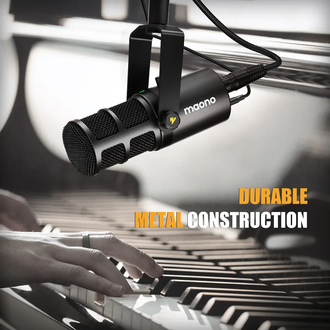 Maono Microfono Dinamico Profesional PD400X XLR USB para PODCASTERS 9