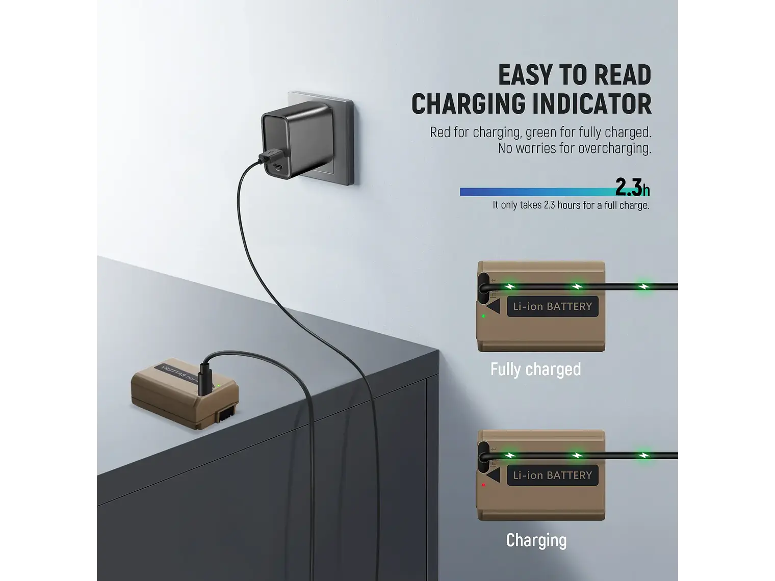 Neewer Batería TNP-FW50 1030mAh con Puerto USB-C 2