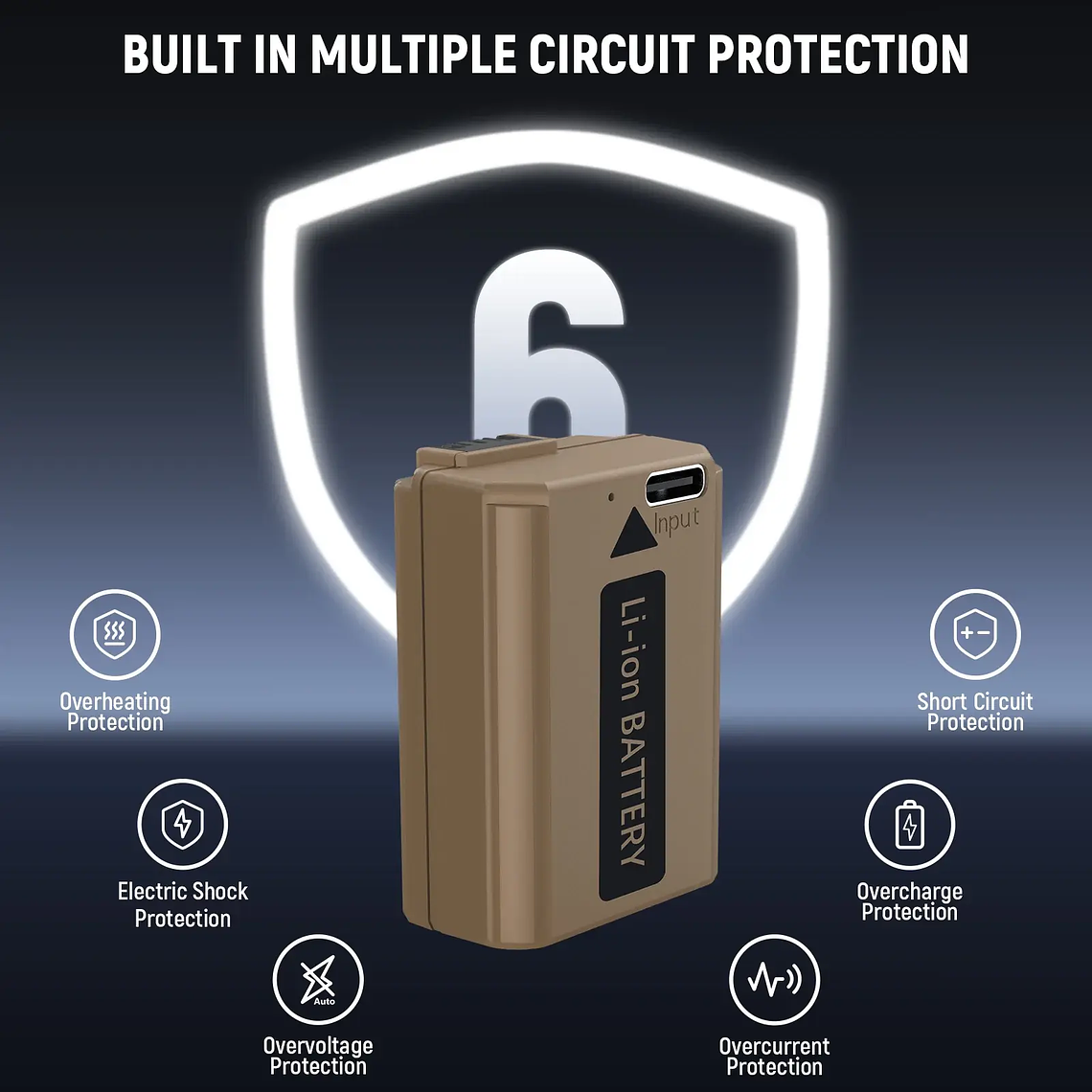 Neewer Batería TNP-FW50 1030mAh con Puerto USB-C 3