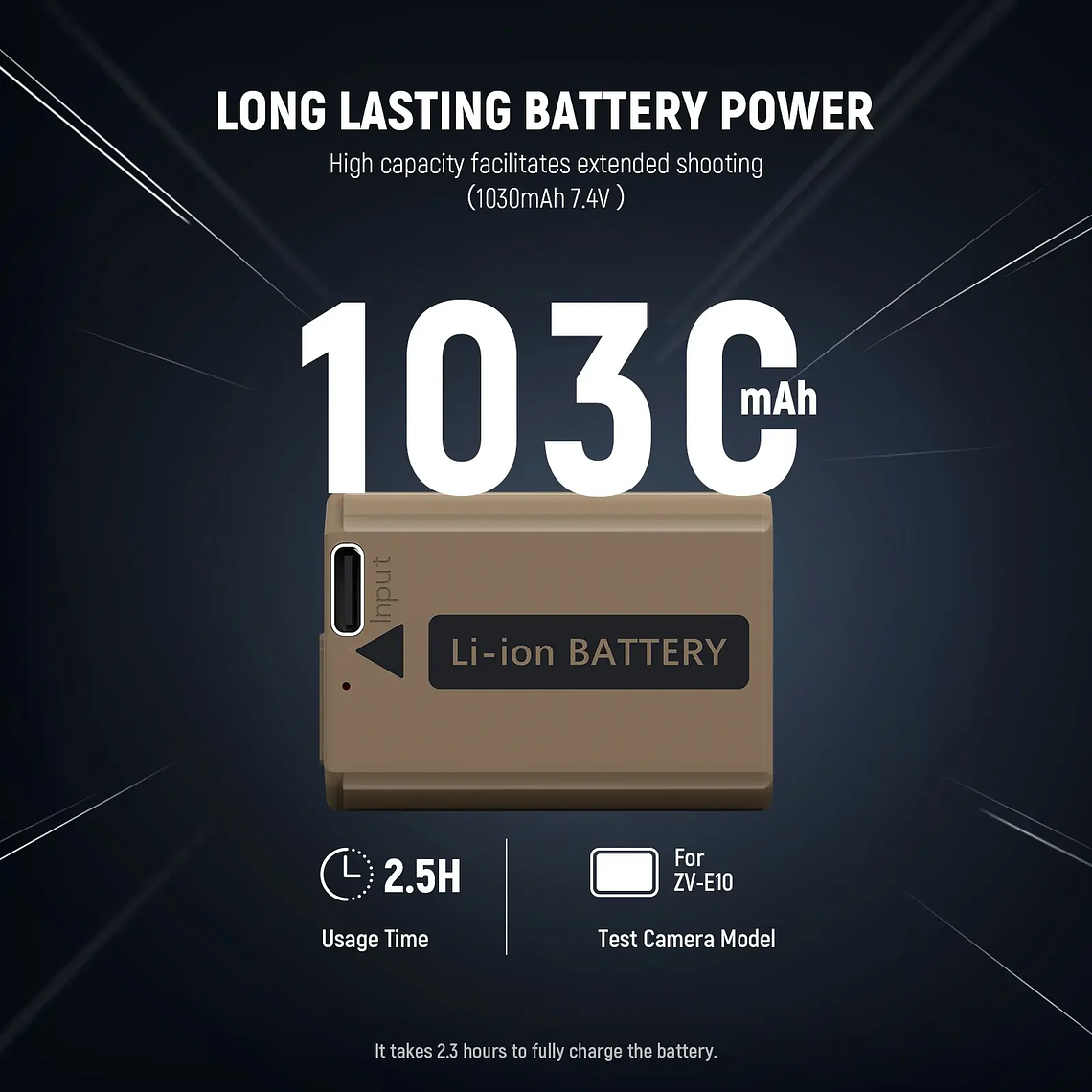 Neewer Batería TNP-FW50 1030mAh con Puerto USB-C 4