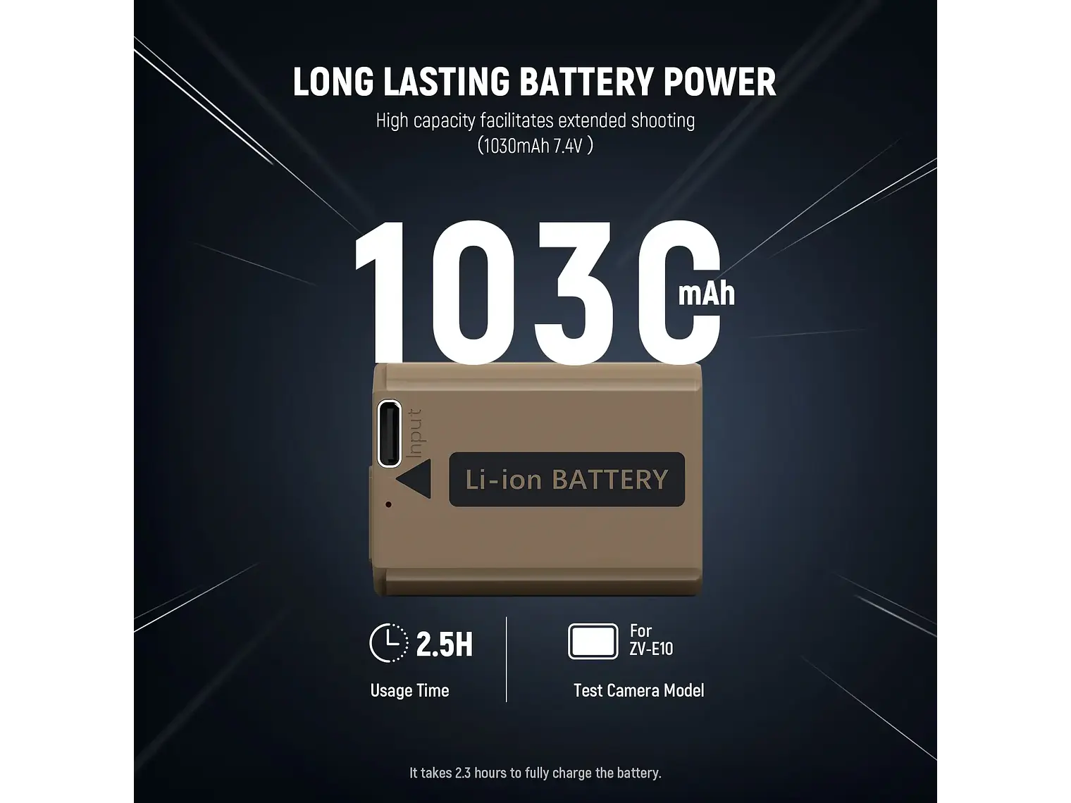 Neewer Batería TNP-FW50 1030mAh con Puerto USB-C 4