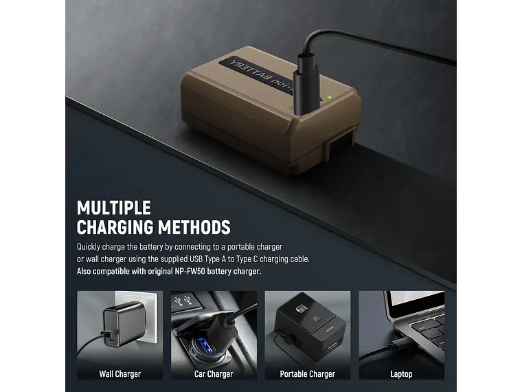 Neewer Batería TNP-FW50 1030mAh con Puerto USB-C 5
