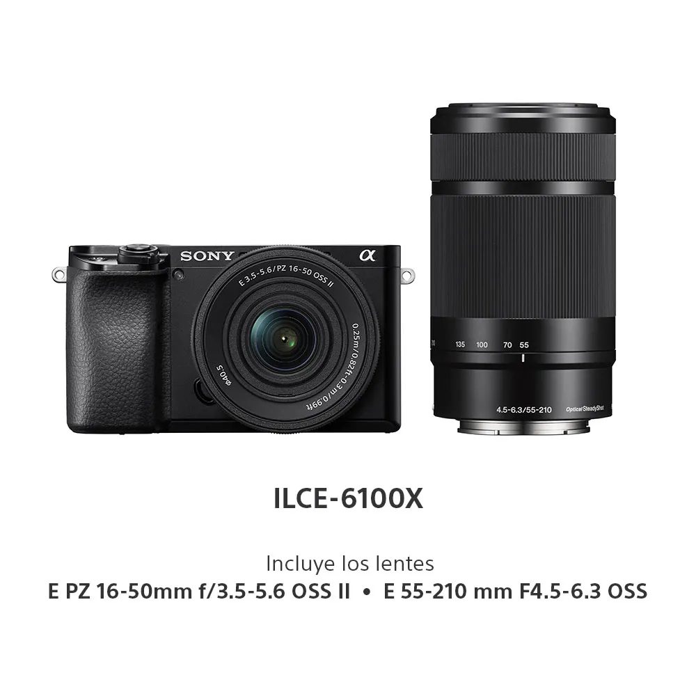 Sony A6100 Kit 16-50mm II + Lente 55-210mm