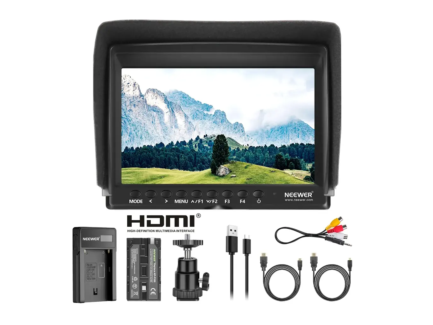 Neewer Monitor Neewer F100  7 pulgadas con Bateria y estuche 1