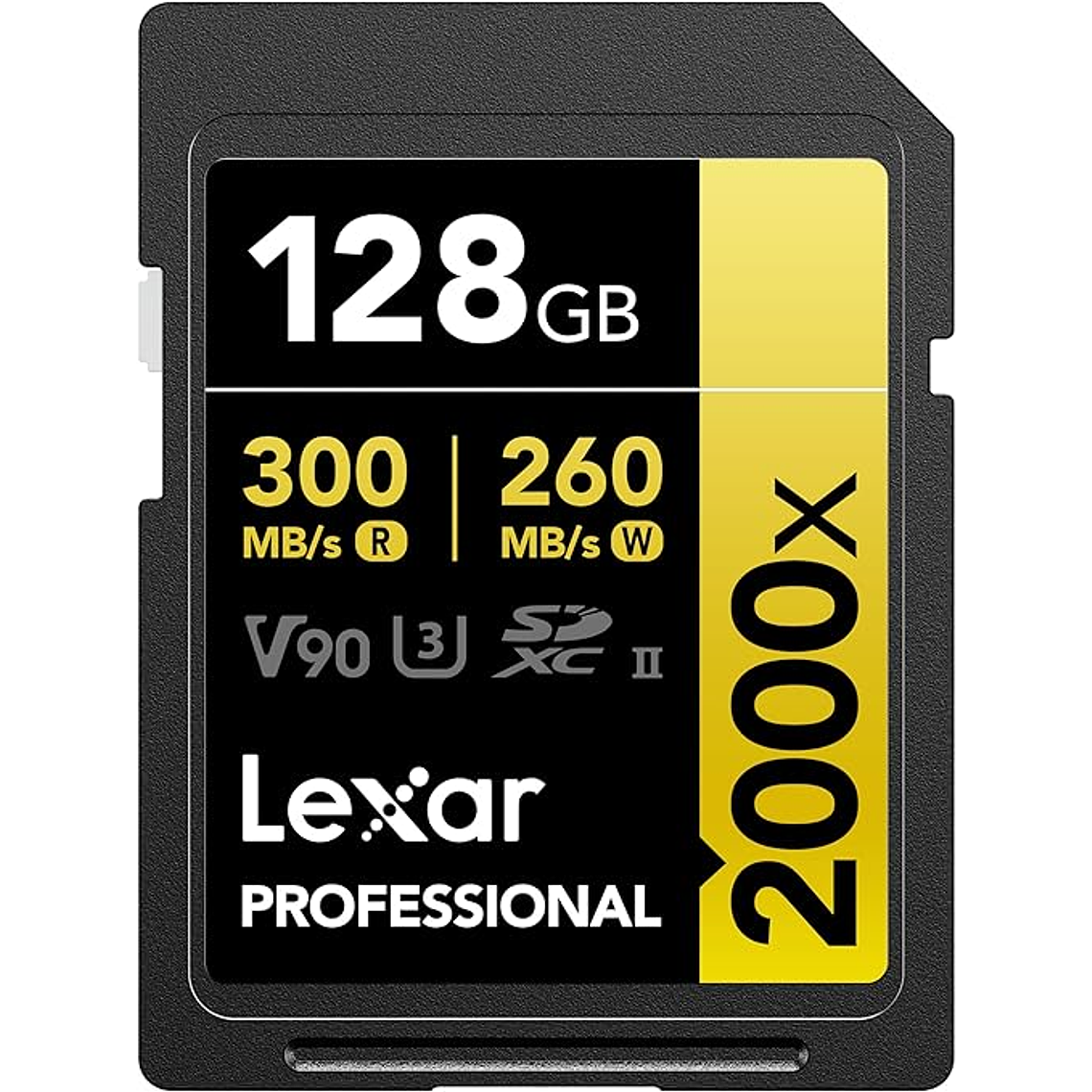 Lexar Tarjeta SD profesional de 128 GB 2000x V90 Full HD 8K 1