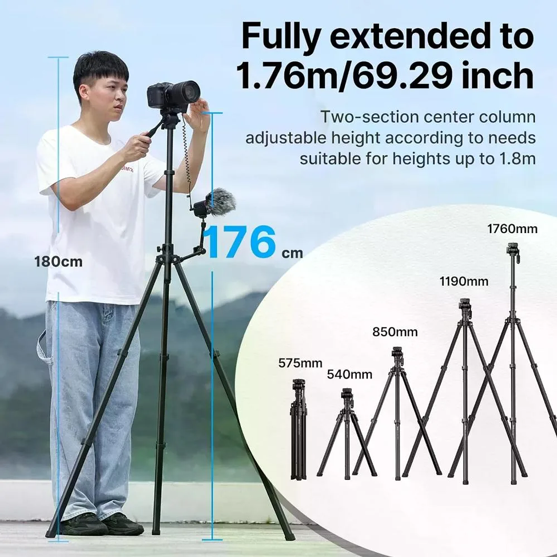 Ulanzi MT-65 Trípode Video Horizontal y Vertical 3