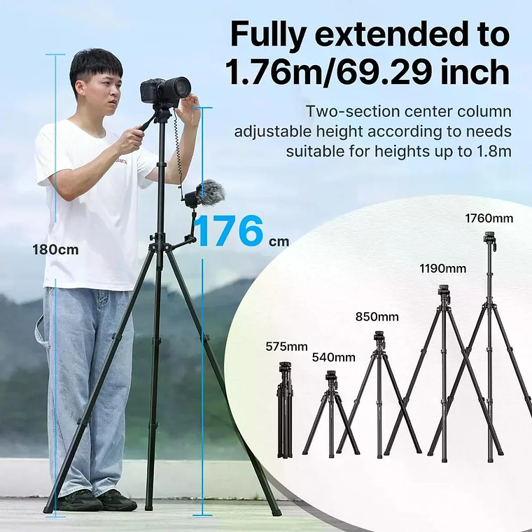 Ulanzi MT-65 Trípode Video Horizontal y Vertical 3