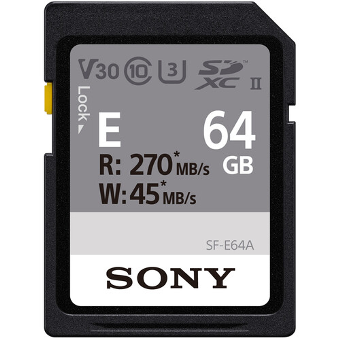 Sony Tarjeta de Memoria SD 64GB Serie E SF-E64A R270mb/s - W45mb/s 1