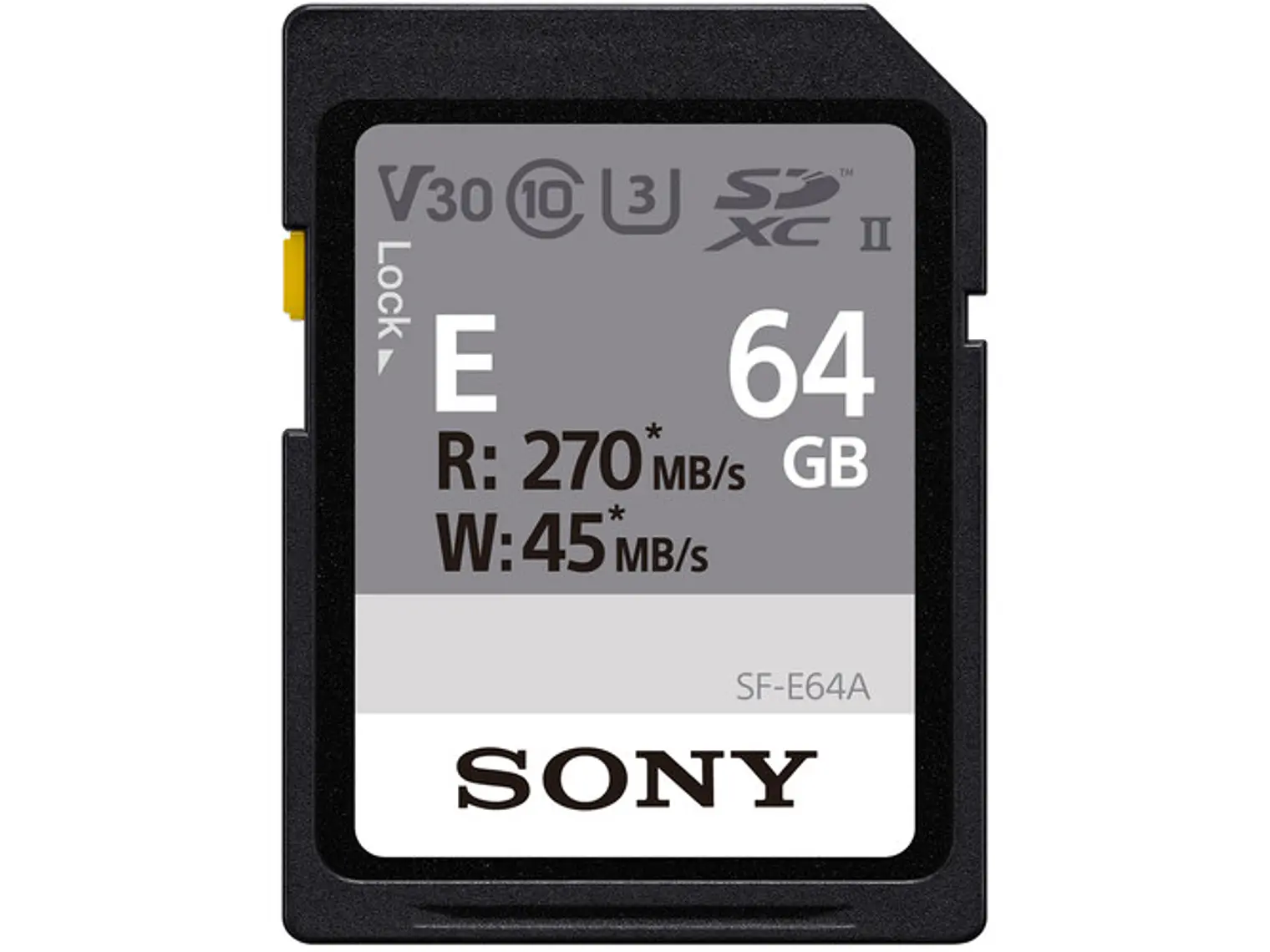 Sony Tarjeta de Memoria SD 64GB Serie E SF-E64A R270mb/s - W45mb/s 1
