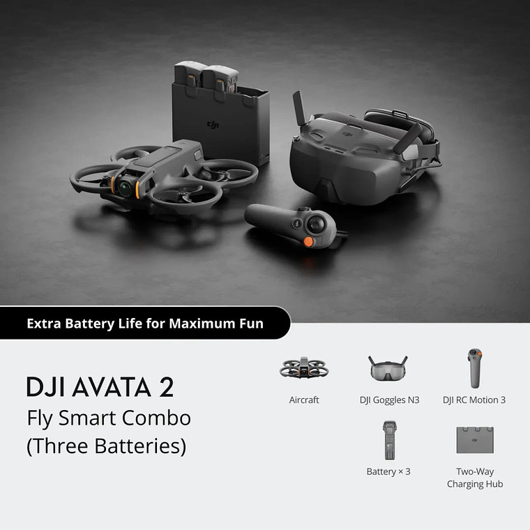 DJI Avata 2 Fly Smart Combo（Three Batteries 1