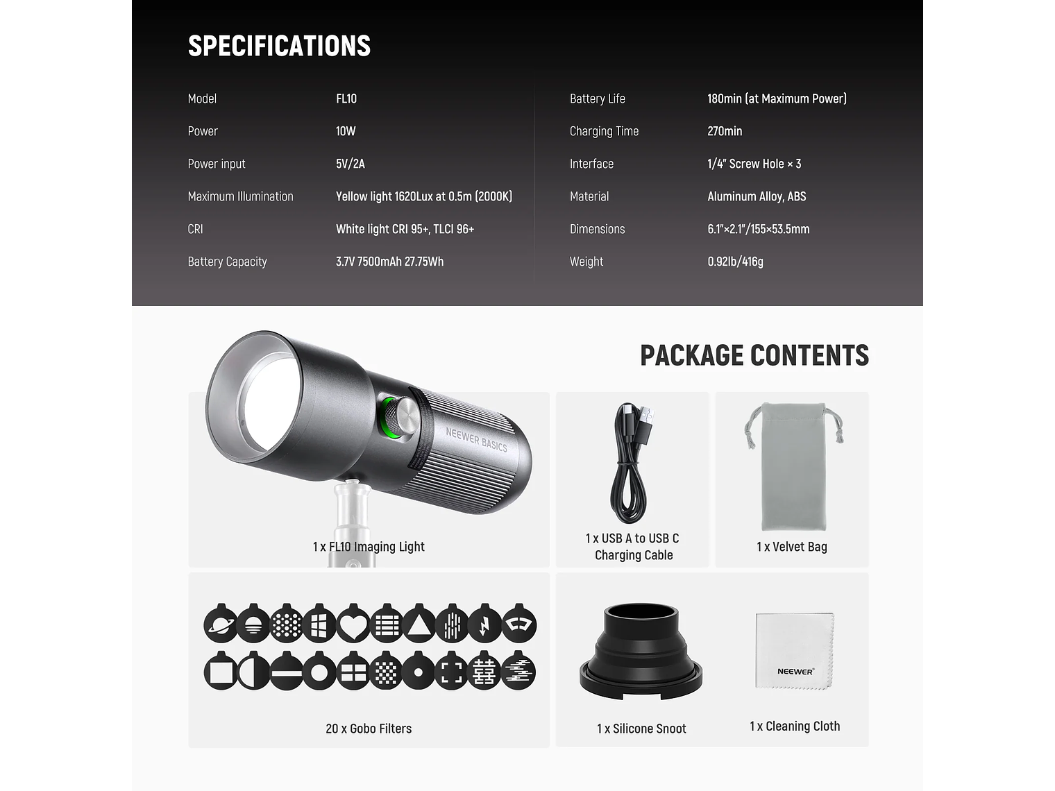 Flash Portatil Neewer Basics FL10 para Fotografía 8