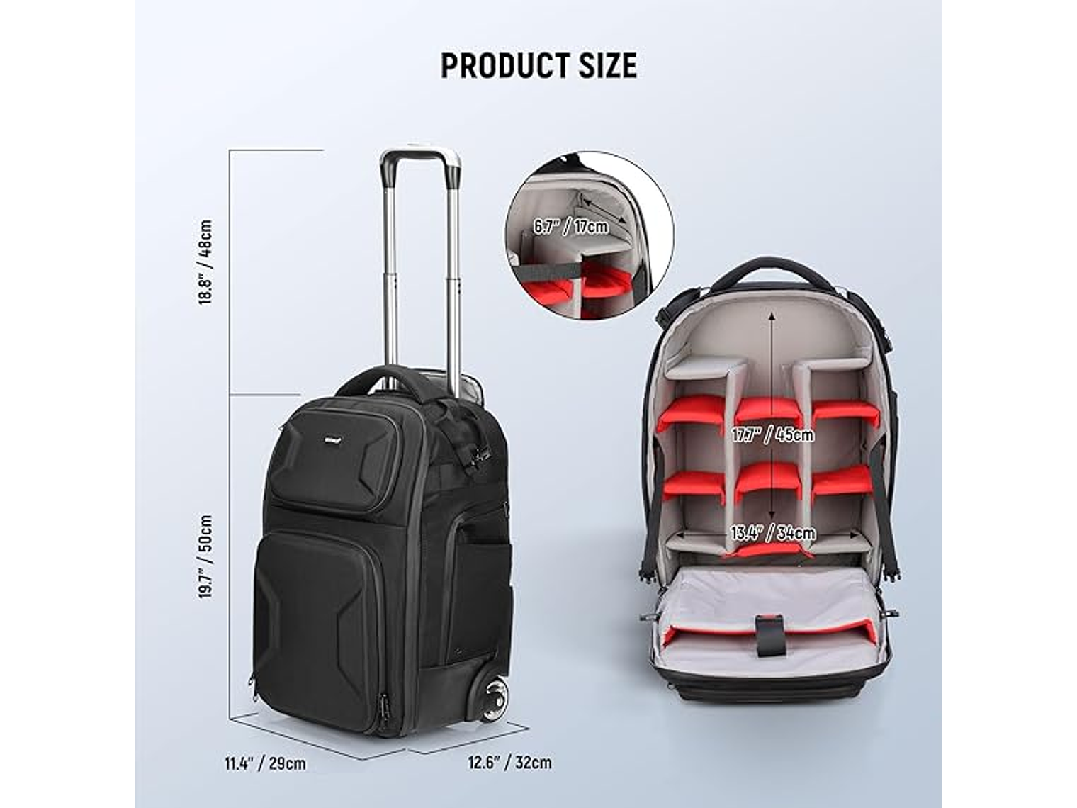 Bolso Trolley Convertible Neewer PB027 para Cámara 7