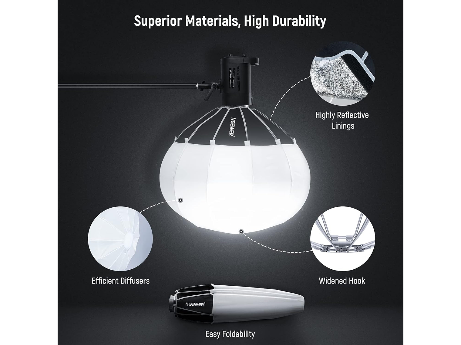 Softbox Linterna Neewer NS65L 65 cm con Montura Bowens 2