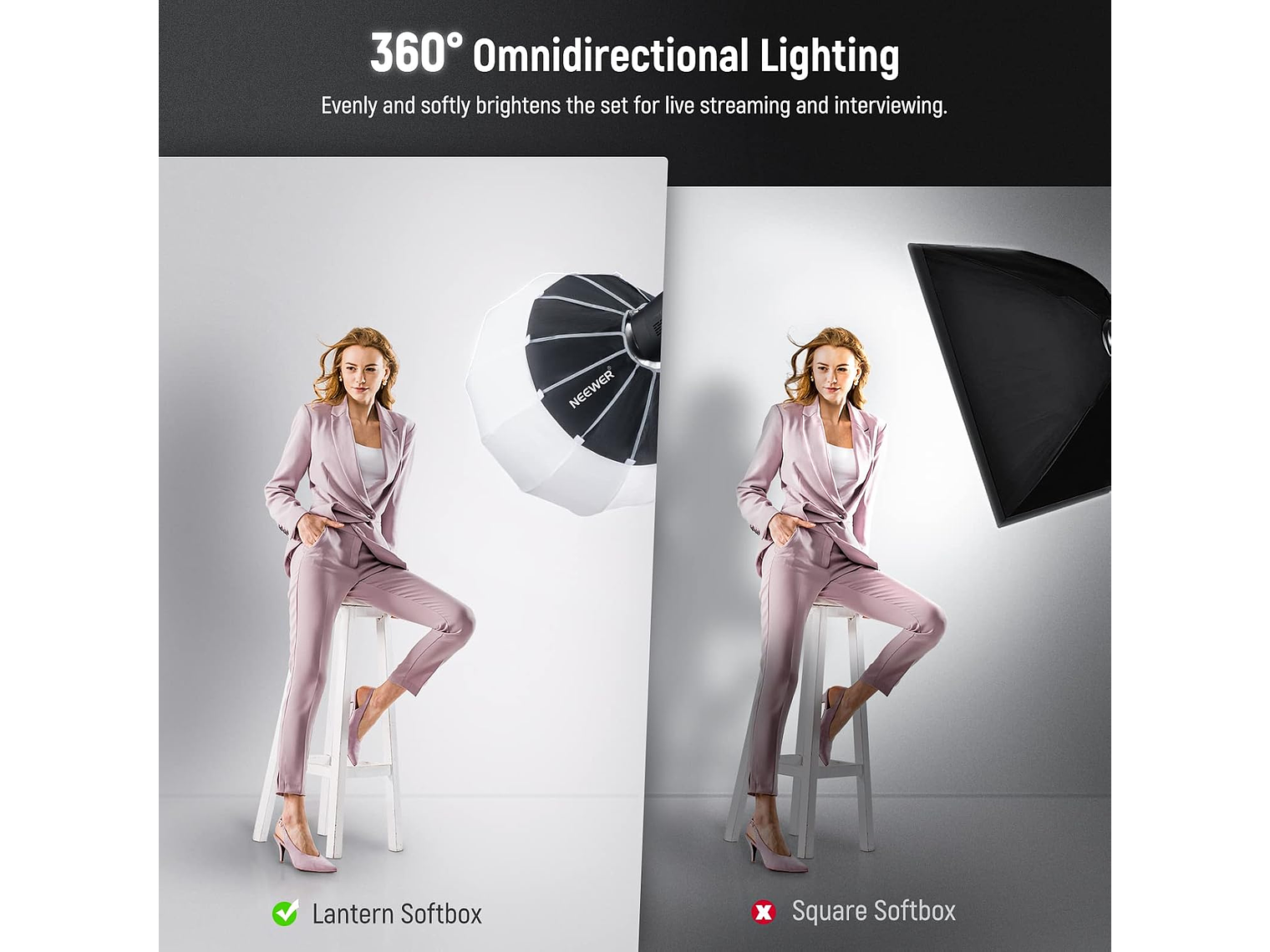 Softbox Linterna Neewer NS65L 65 cm con Montura Bowens 3