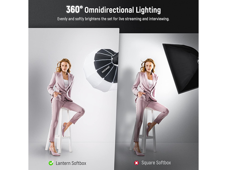 Softbox Linterna Neewer NS65L 65 cm con Montura Bowens 3