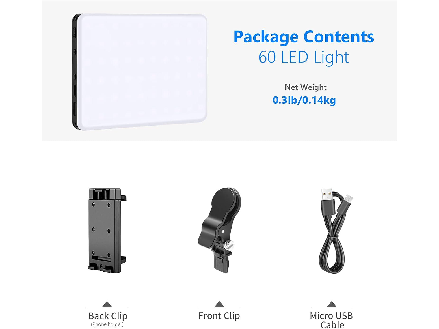 Luz LED Neewer NL-60AI con Clip para Videollamadas 2
