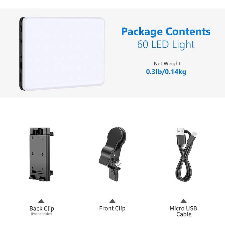 Luz LED Neewer NL-60AI con Clip para Videollamadas 2