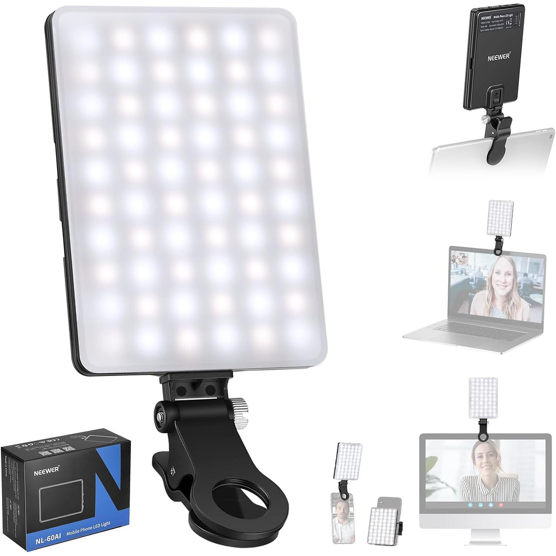 Luz LED Neewer NL-60AI con Clip para Videollamadas 1