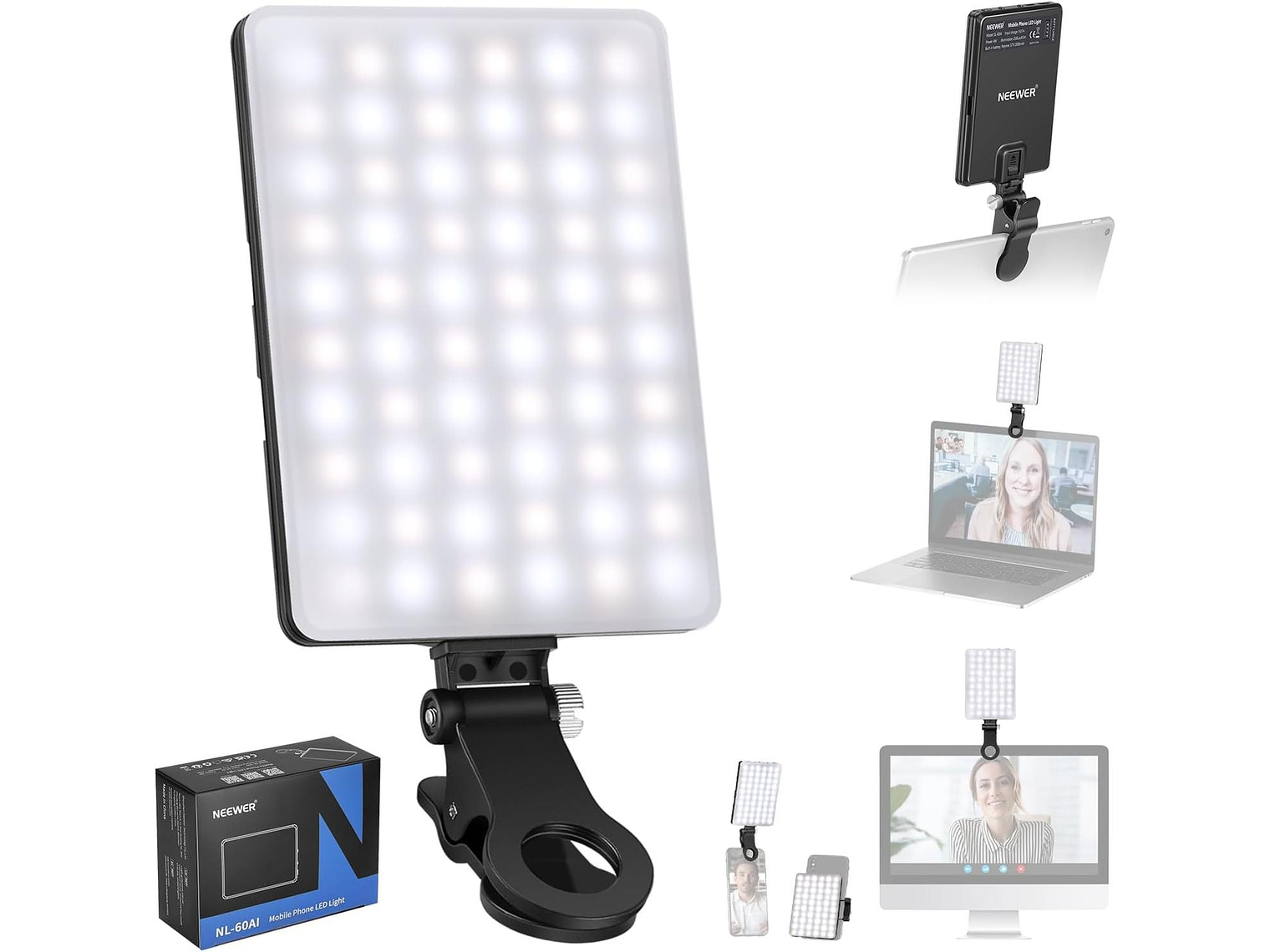 Luz LED Neewer NL-60AI con Clip para Videollamadas 1