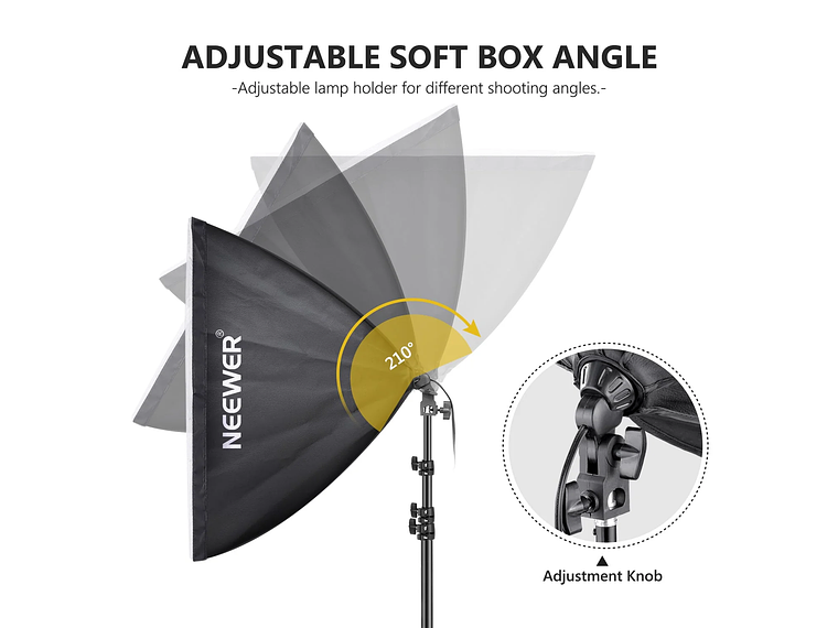 Kit Iluminación LED Neewer NW48 II 2.4G con Softbox 5