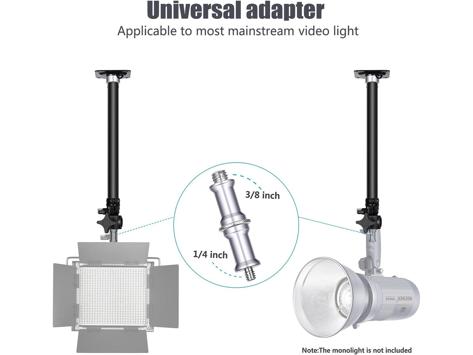 Soporte de luces para pared o techo extensible Neewer ST-WM60 2