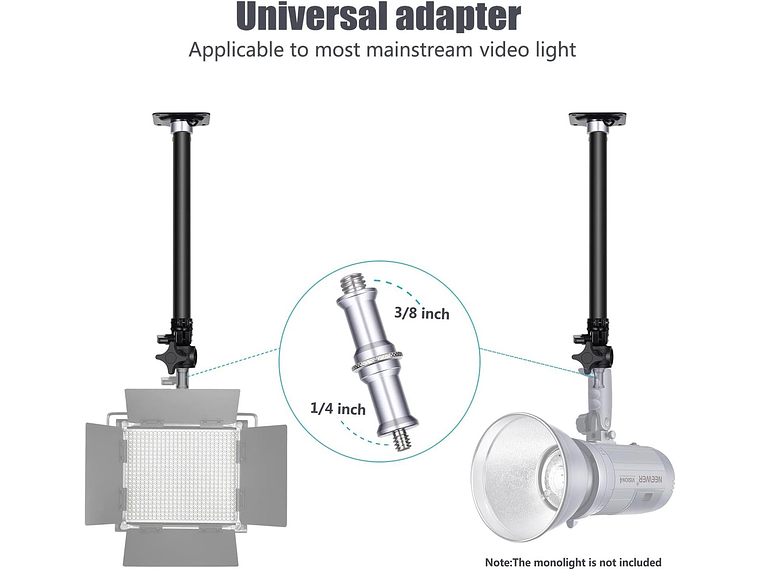 Soporte de luces para pared o techo extensible Neewer ST-WM60 2