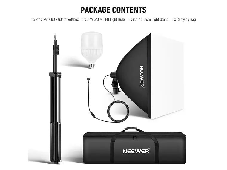 Kit Softbox LED Neewer NK300 5700K 6