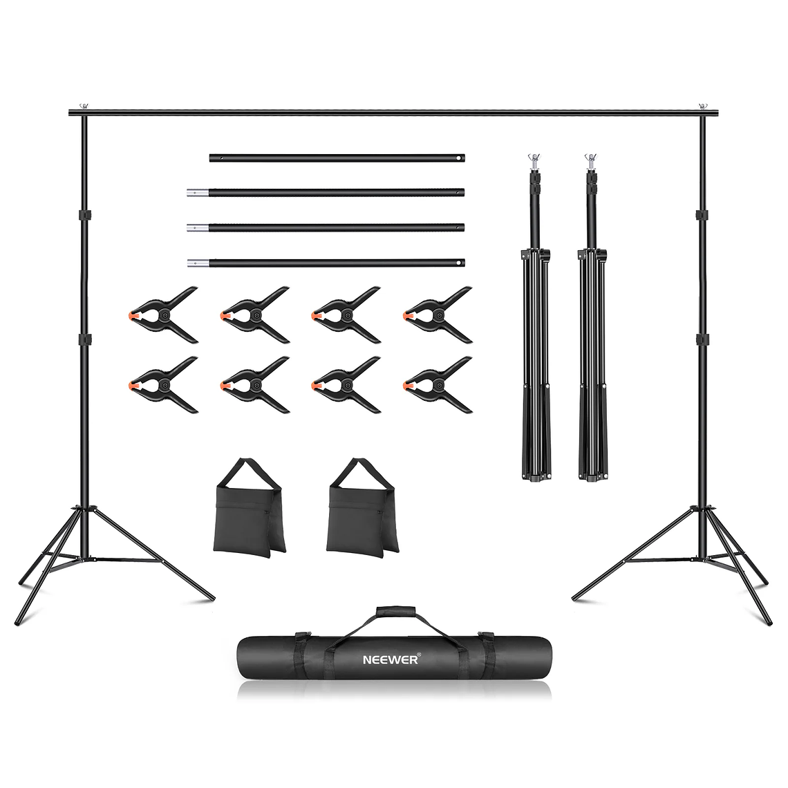 Sistema de soporte de fondo para estudio fotográfico ajustable NEEWER 2,1 x 3 m 1