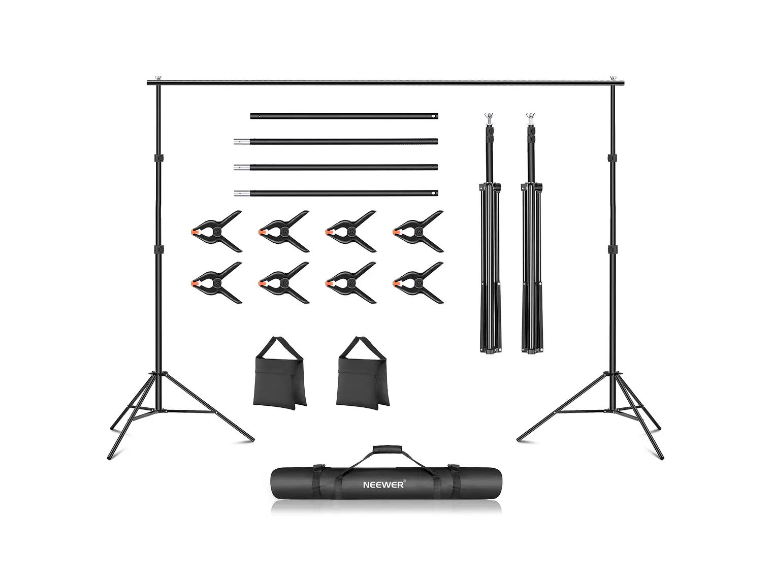 Sistema de soporte de fondo para estudio fotográfico ajustable NEEWER 2,1 x 3 m 1
