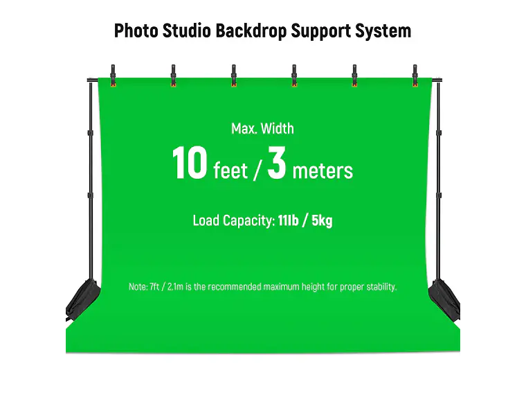 Sistema de soporte de fondo para estudio fotográfico ajustable NEEWER 2,1 x 3 m 7