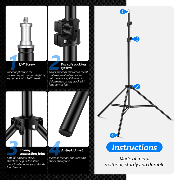 NEEWER ST-200 Soporte de luz para fotografía de 200 cm 3