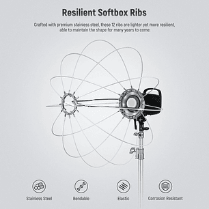 NEEWER Softbox NS65L con liberación rápida en un solo paso