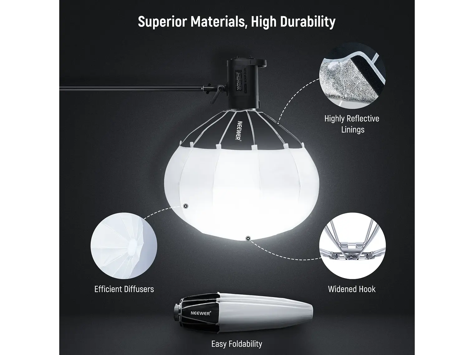 NEEWER Softbox NS65L con liberación rápida en un solo paso 6