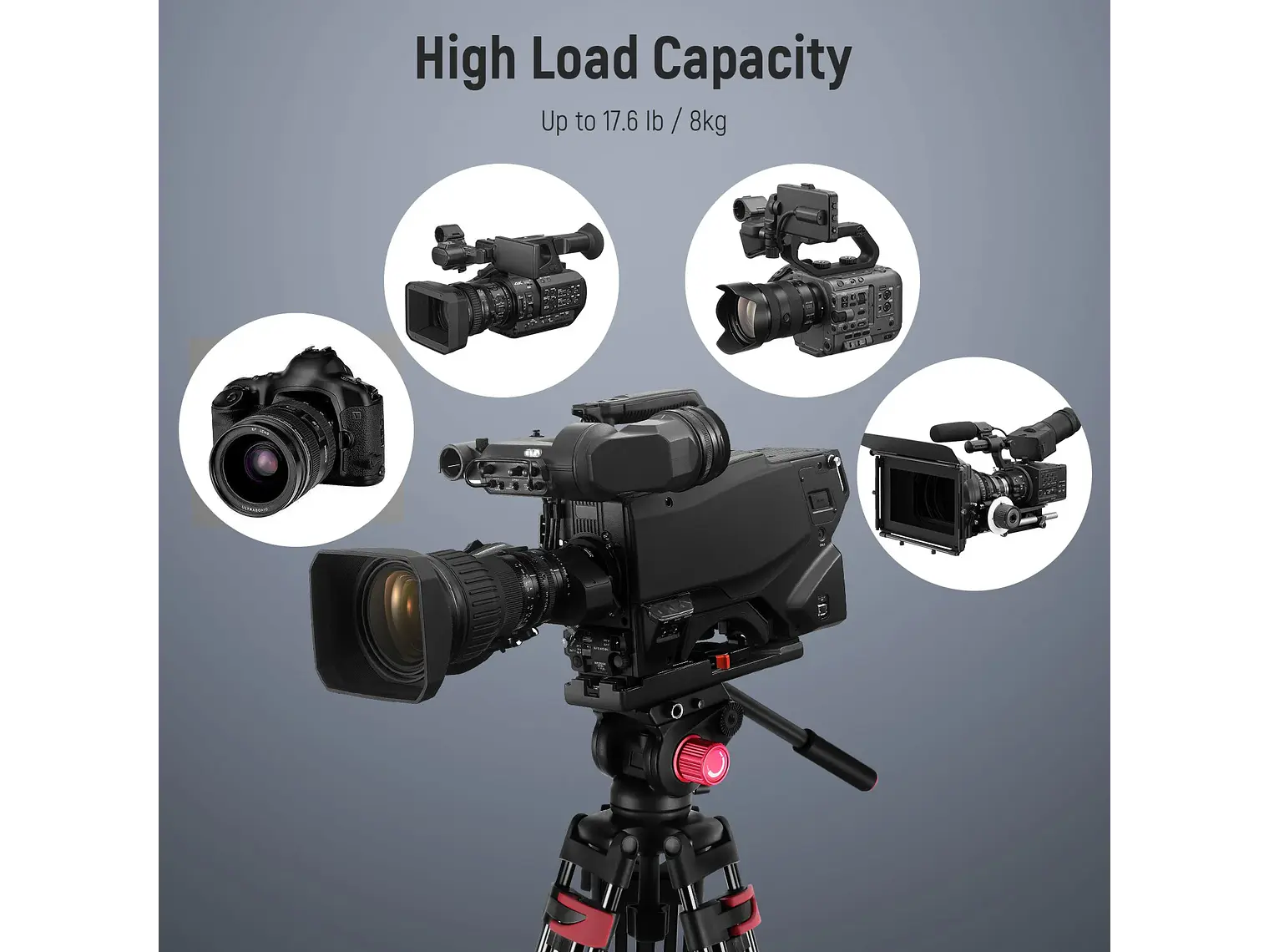 Neewer Tripode de Video TPM200 200cm con Cabezal Fluido 3