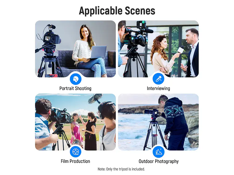 Neewer Tripode de Video TPM200 200cm con Cabezal Fluido 5