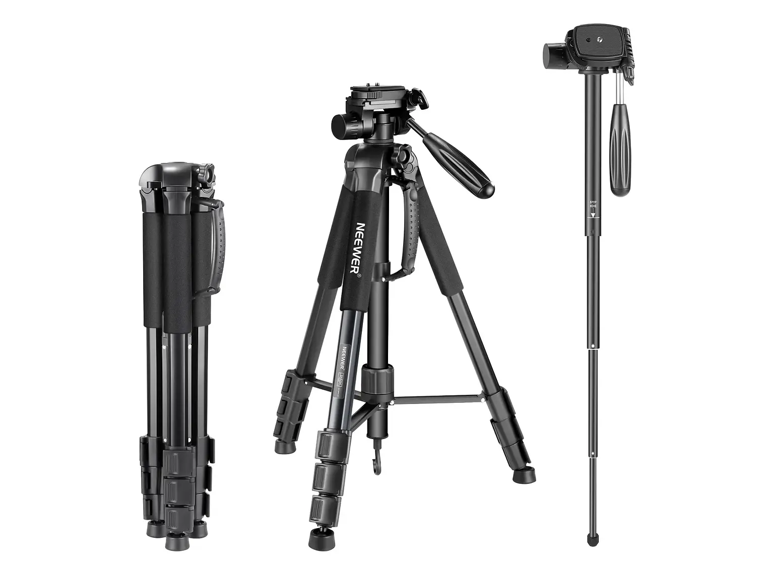 Trípode y monopié para cámara 2 en 1 NEEWER SAB264 de 70''/177 cm 1
