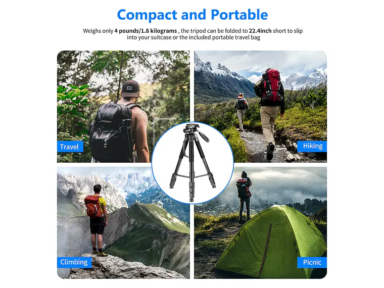 Trípode y monopié para cámara 2 en 1 NEEWER SAB264 de 70''/177 cm 6