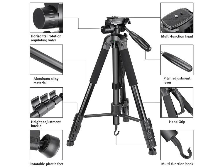 Trípode y monopié para cámara 2 en 1 NEEWER SAB264 de 70''/177 cm 7