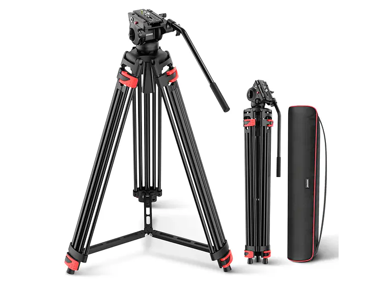 Trípode de vídeo NEEWER BASICS TP37 de 187cm con cabezal fluido 1