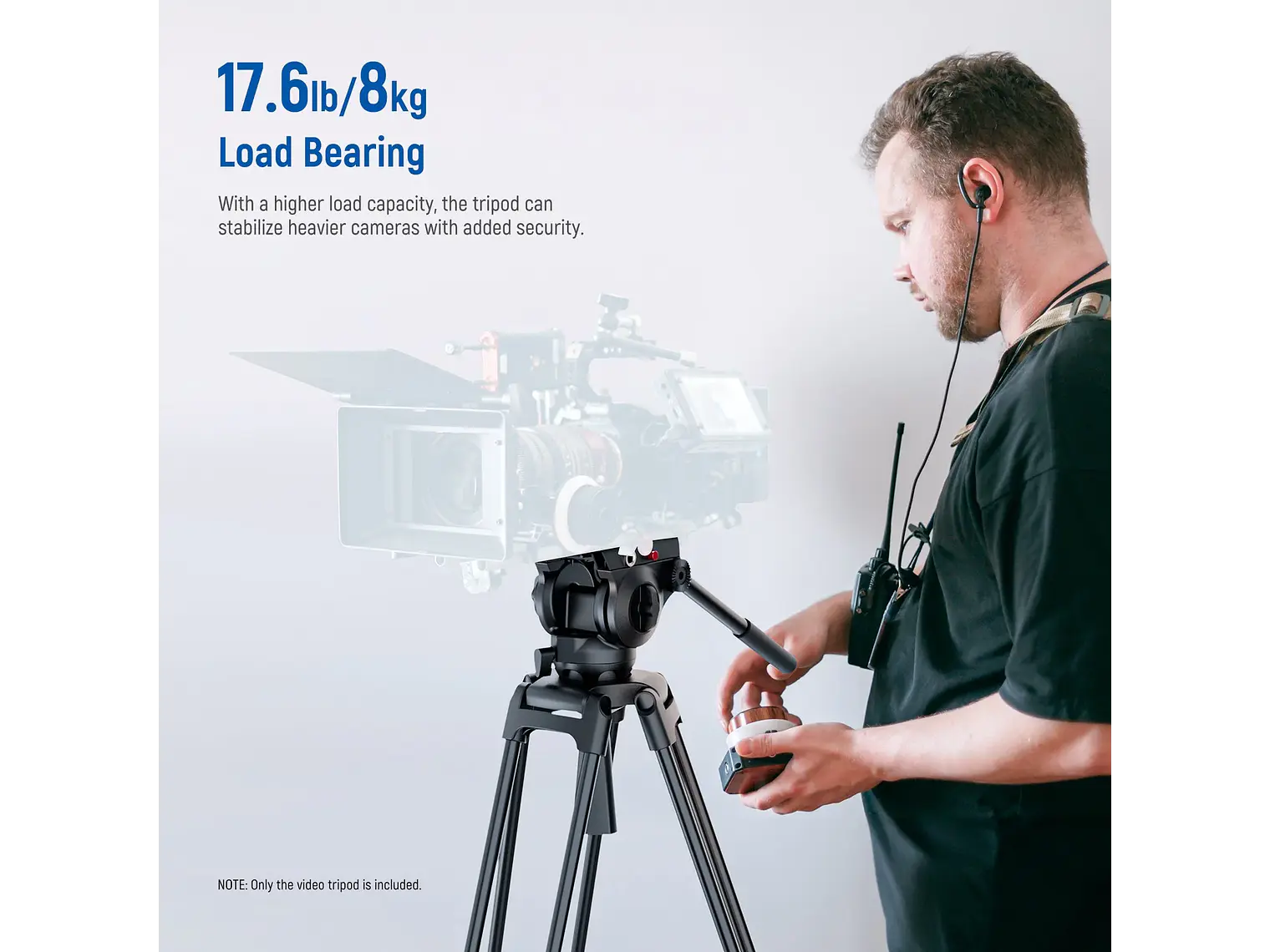 Trípode de vídeo NEEWER BASICS TP37 de 187cm con cabezal fluido 3