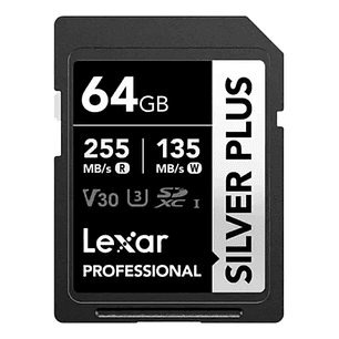 Tarjeta Memoria Lexar 64GB SDXC SILVER PLUS UHS-I V30 255MB/s-135MB/s