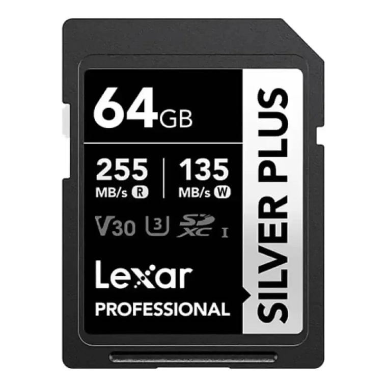 Tarjeta Memoria Lexar 64GB SDXC SILVER PLUS UHS-I V30 255MB/s-135MB/s 1