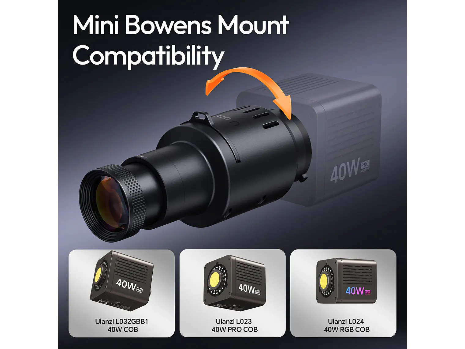 Ulanzi LAS007 Proyector Optical Snoot Montura Mini Bowens L077 4