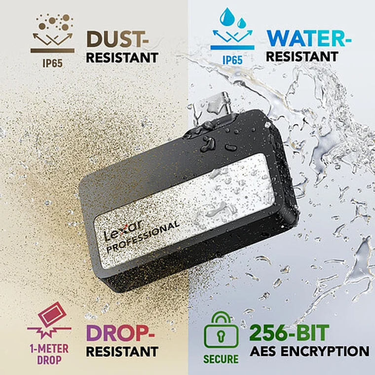 Lexar Professional Go USB 3.2 Gen 2 Portable SSD con Hub 4