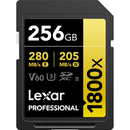 Lexar Professional de 256GB, 1800x, UHS-II SDXC