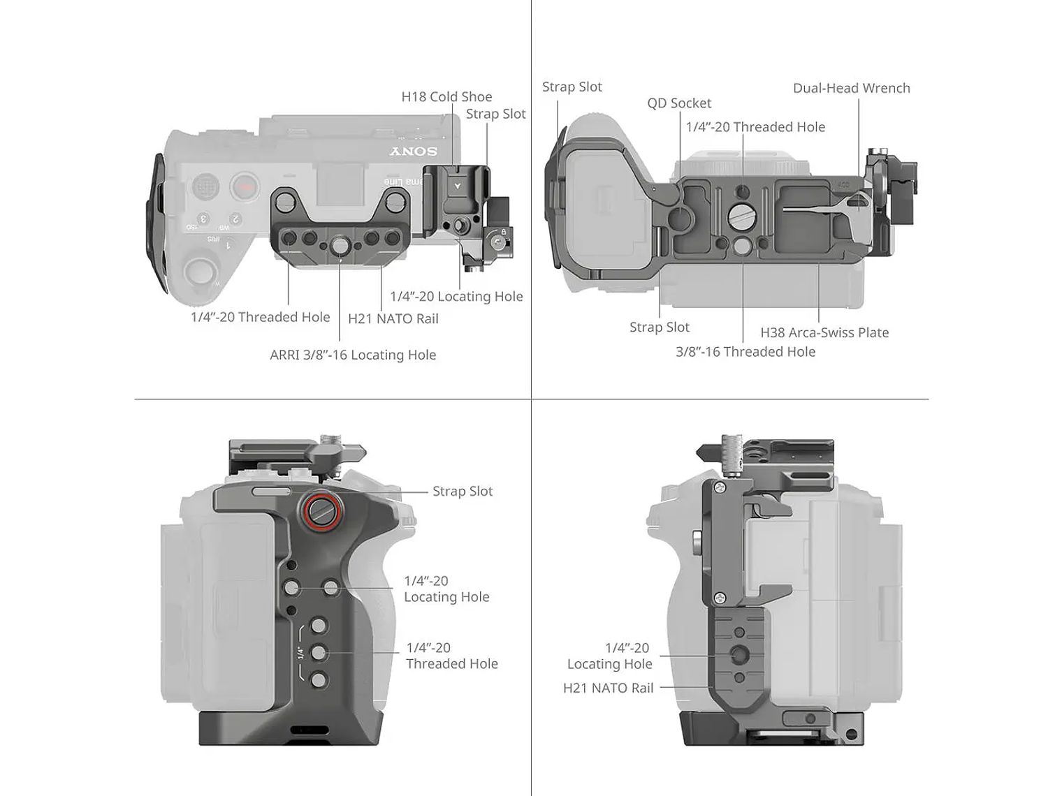 Cage SmallRig HawkLock Kit para Sony FX3 & FX30 6