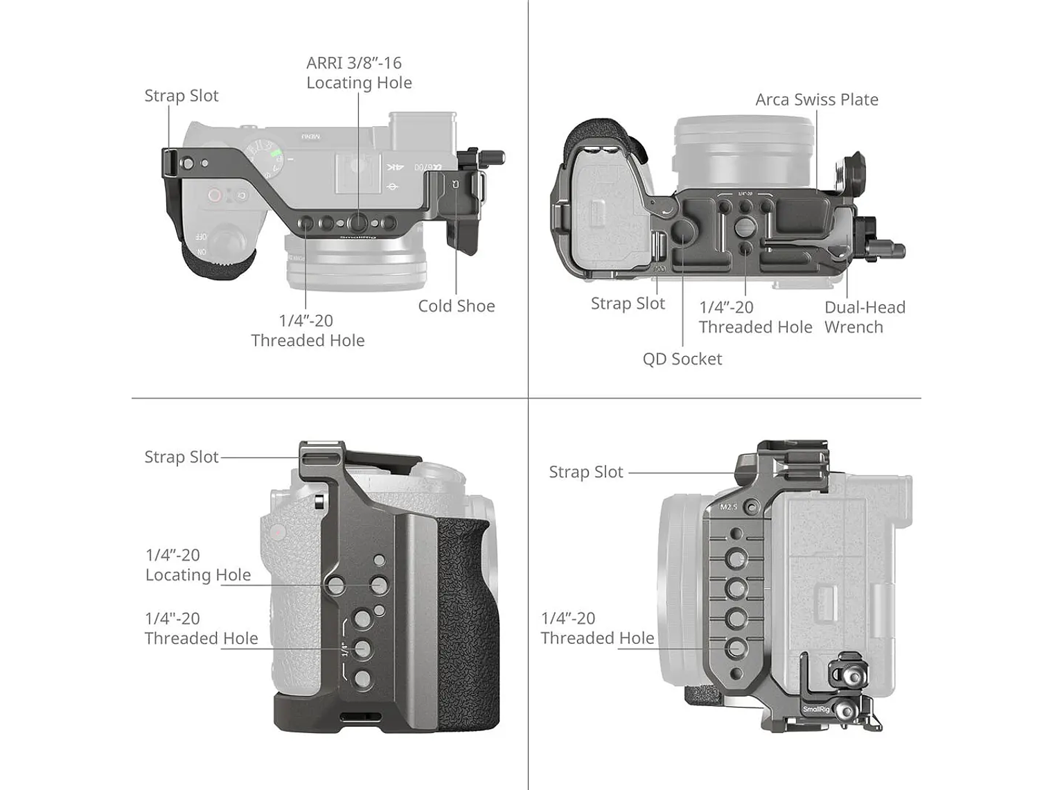 Cage SmallRig HawkLock QR para Sony a6700 3